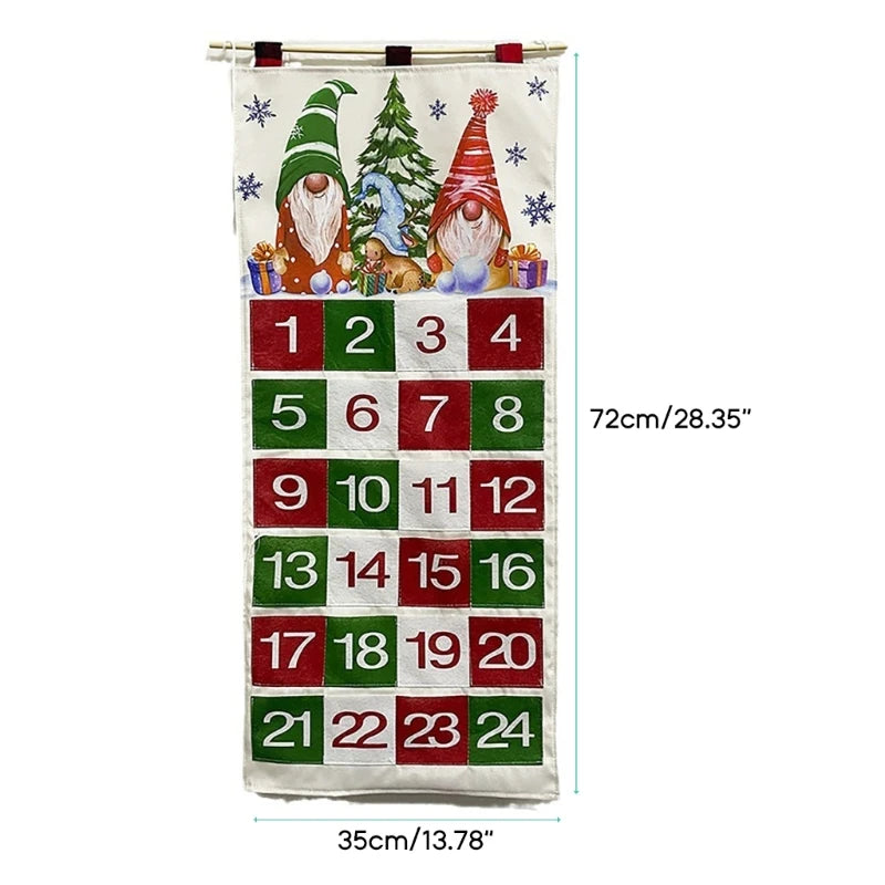 Christmas Advent Calendar with 24 Pockets Advent Calendar 24Days Countdown Christmas For Kid Christmas Tree Ornaments Drop ship