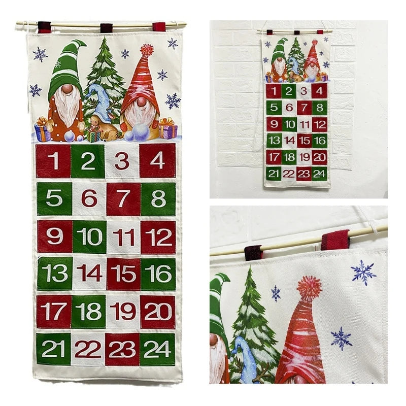 Christmas Advent Calendar with 24 Pockets Advent Calendar 24Days Countdown Christmas For Kid Christmas Tree Ornaments Drop ship