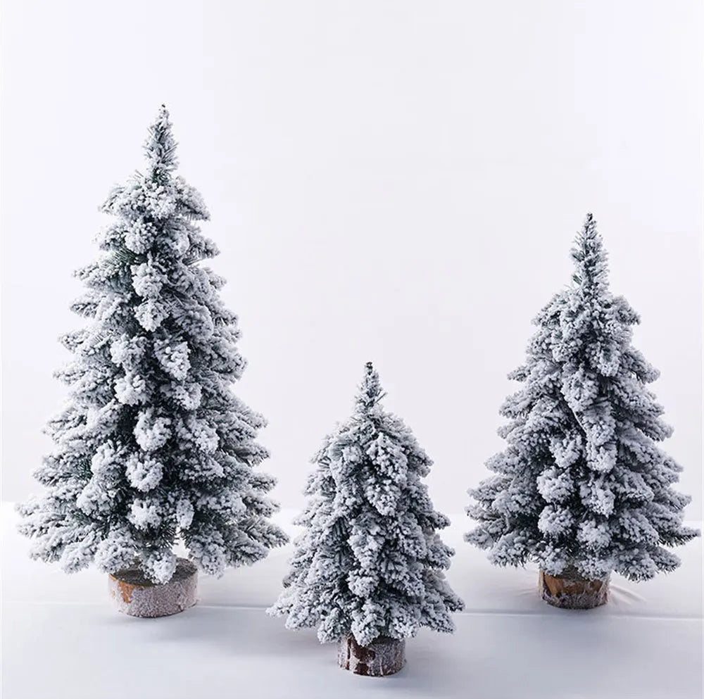 45/60 CM Artificial Christmas Tree Decorations Flocking New Year Christmas home Door Wall Ornaments Souvenirs Scenes Desktop