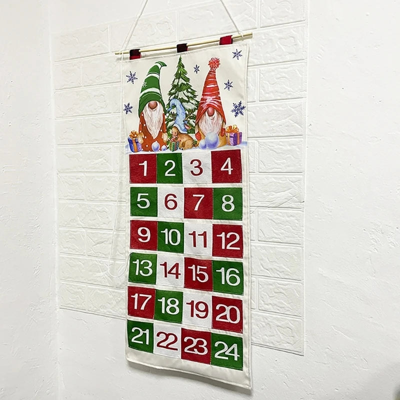 Christmas Advent Calendar with 24 Pockets Advent Calendar 24Days Countdown Christmas For Kid Christmas Tree Ornaments Drop ship