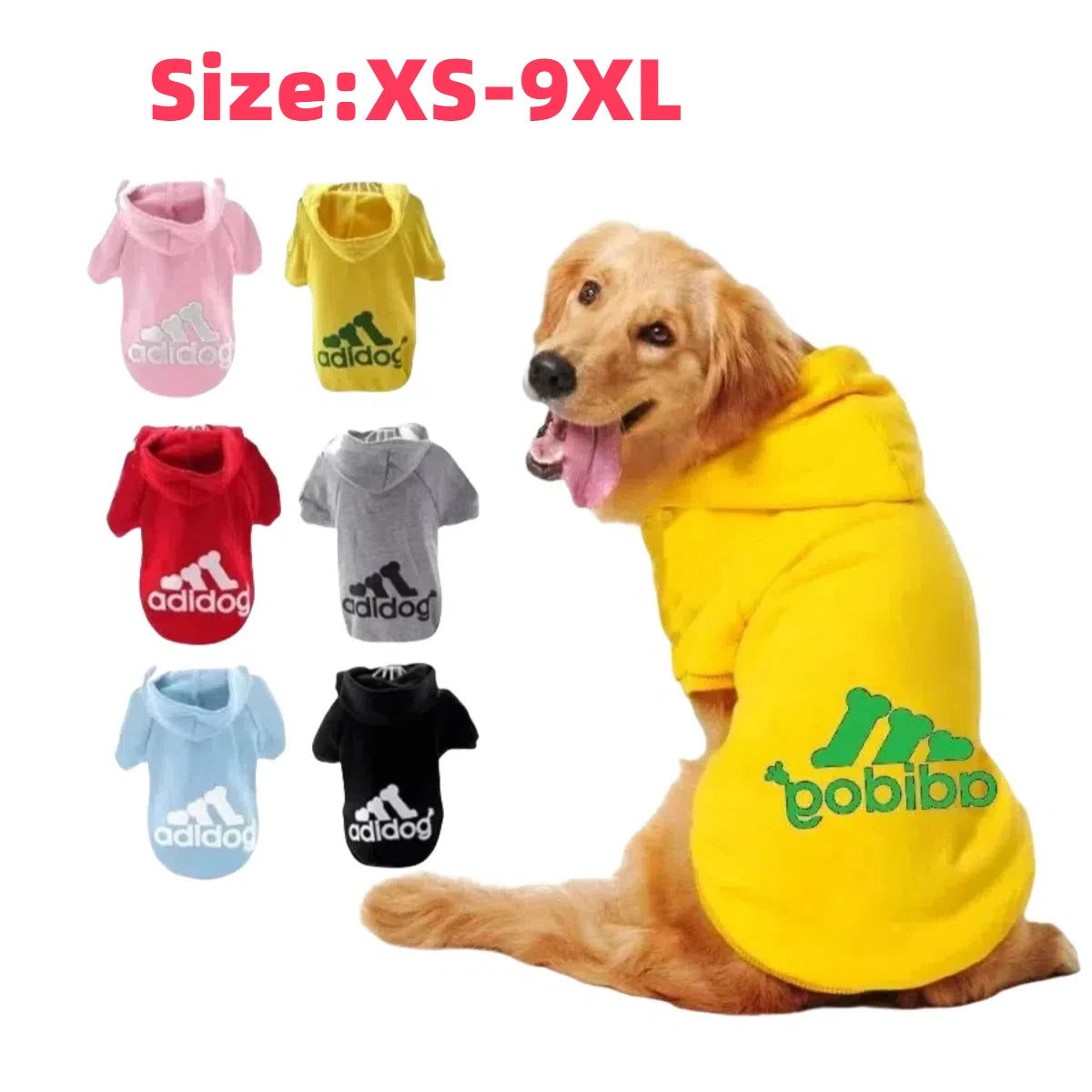 Autumn Winter Warm Dog Clothes Adidog Dog Hoodies Pet Warm Coat Medium Large Dog Puppy Jacket Sweater Chihuahua Clothes Costume