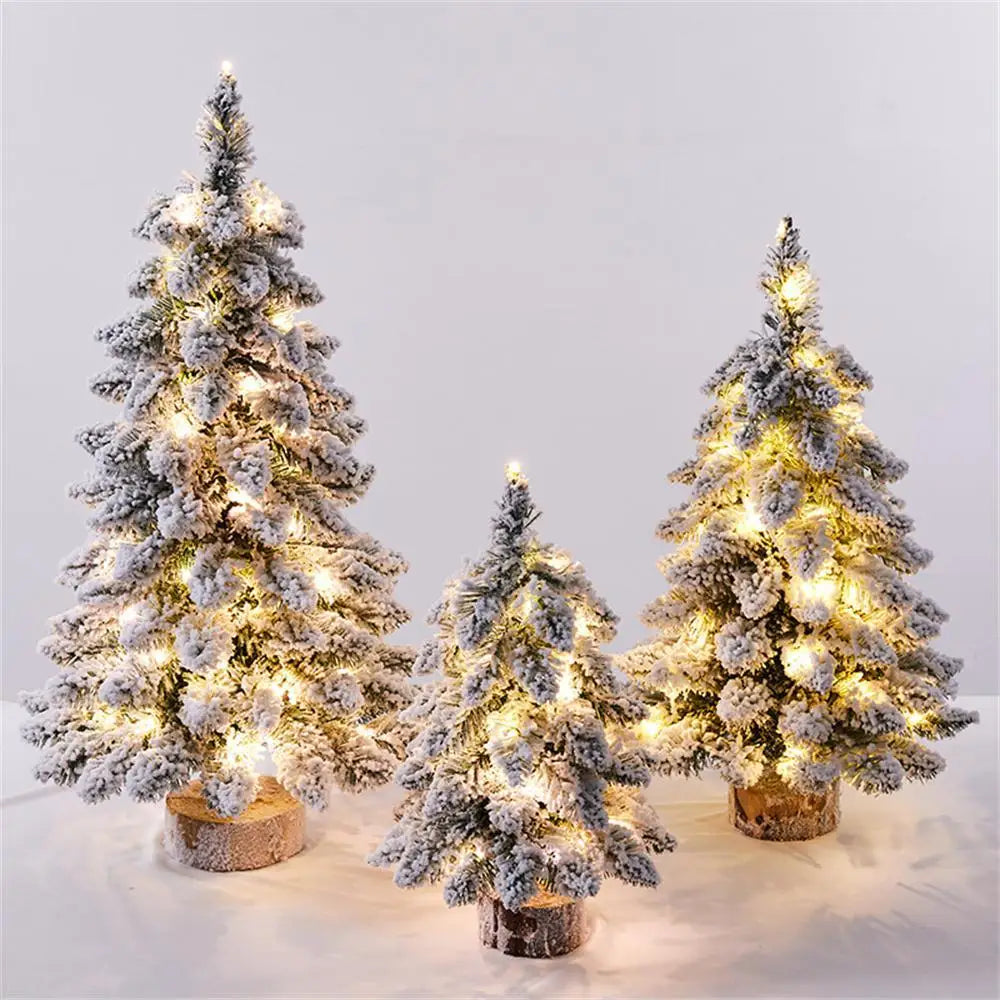 45/60 CM Artificial Christmas Tree Decorations Flocking New Year Christmas home Door Wall Ornaments Souvenirs Scenes Desktop