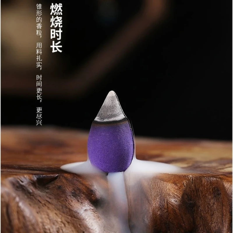 Mixed Waterfall Smoke Backflow Natural Incense Cone Incense Cone Lavender Multi-scented Suitable for Places Tea Room Yoga Room