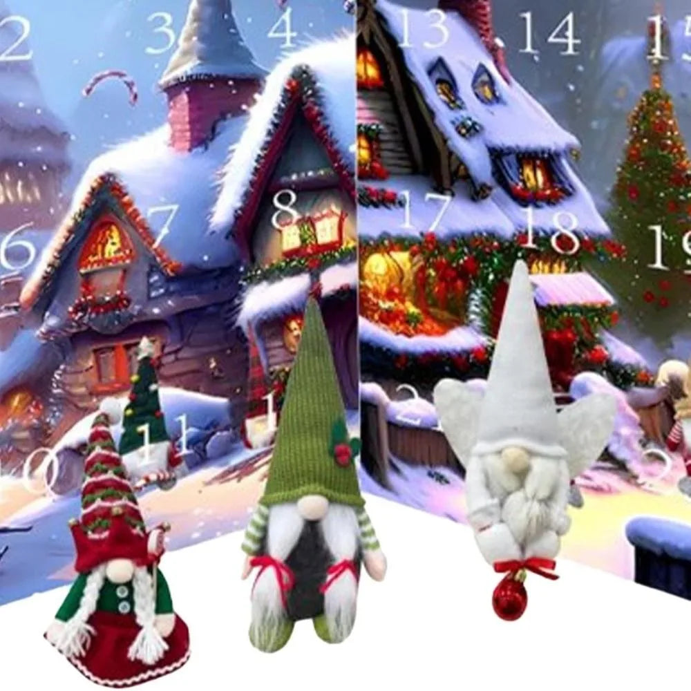 Christmas Calendar Christmas Gnome Advent Calendar Decoration Props Gnome Dolls Countdown Calenda Gift Festival Decoration